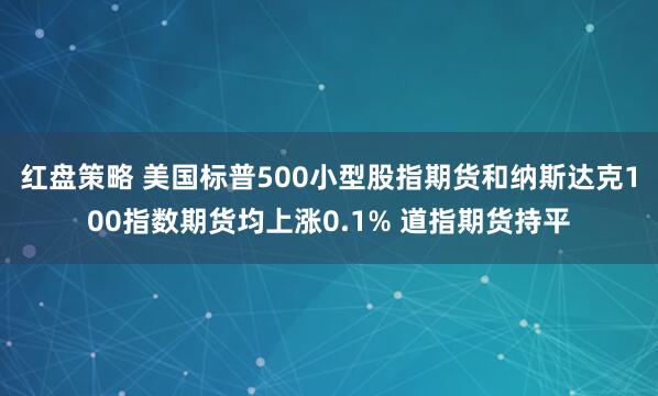 红盘策略 美国标普500小型股指期货和纳斯达克100指数期货均上涨0.1% 道指期货持平